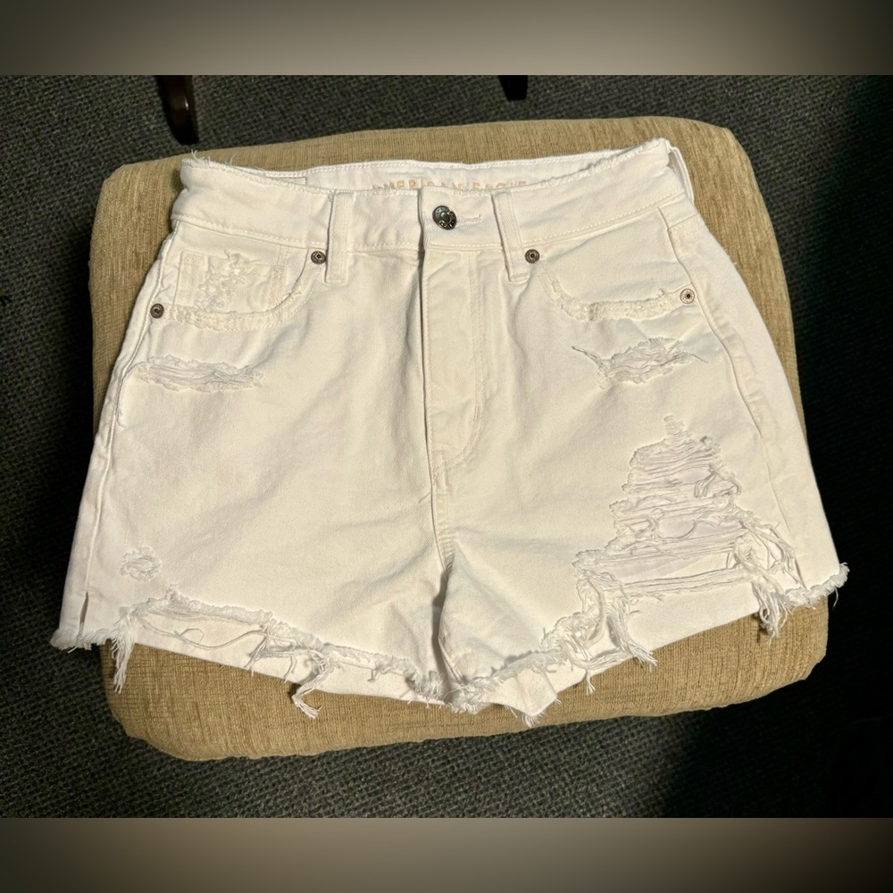 American Eagle White Jean Shorts